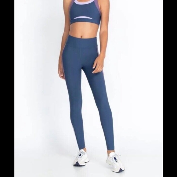 Johnny Was Calme Color Blocked Leggings Navy Blue/Purple/Lavender Size XXL - Picture 2 of 8